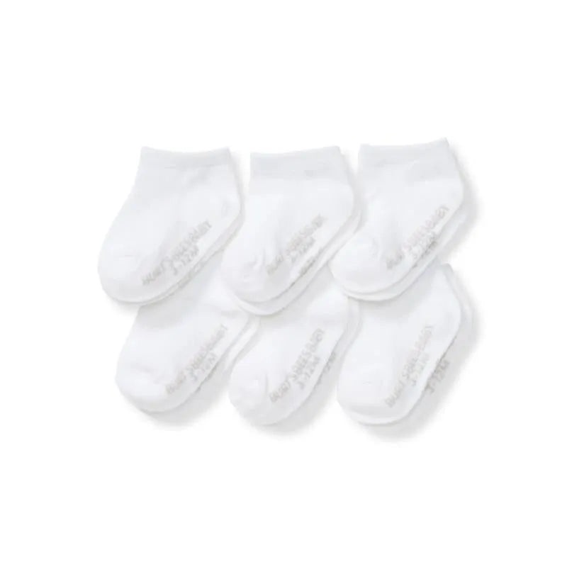Burts Bees – Set Of 6 Solid Ankle Socks, Cloud