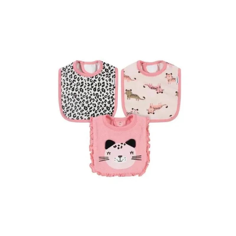 Gerber – 3 Pk Terry Bib Girl One Size Leopard
