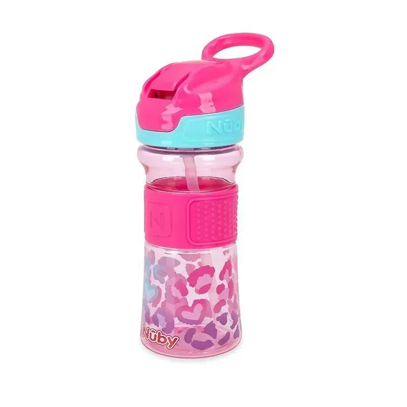 Nuby – Thirsty Kids 12Oz Flip-It Reflex Push Button Soft Spout Cup, Pink