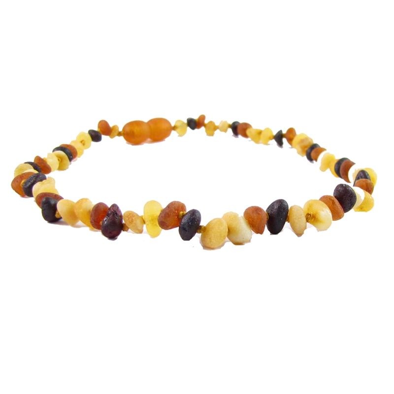 The Amber Monkey – Baroque Baltic Amber 12-13 inch Necklace, Raw Multi POP