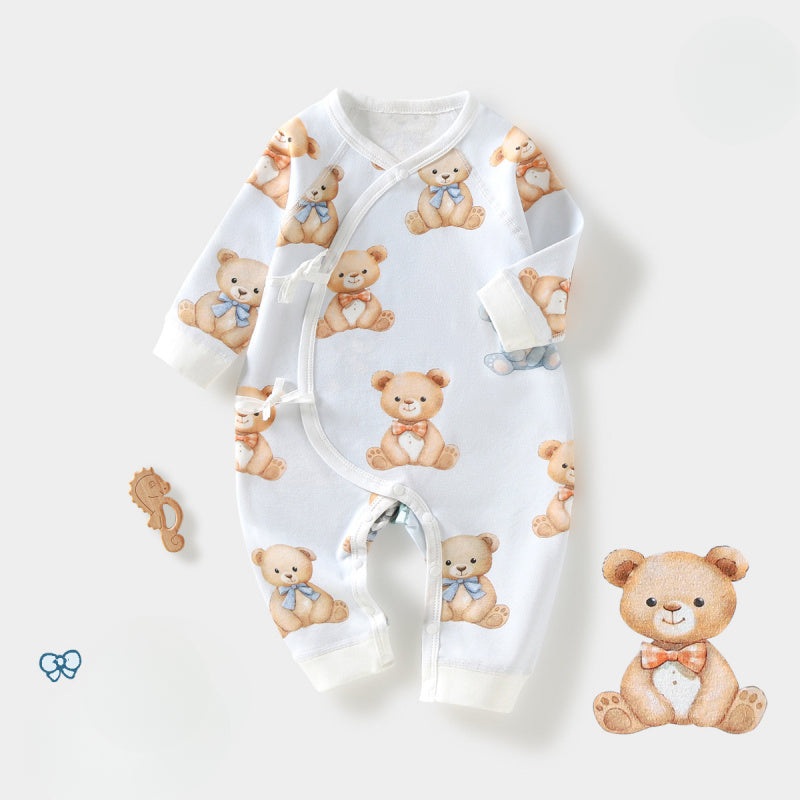 100% Cotton Long Sleeve Romper – Cute Bear Cute Bear NB