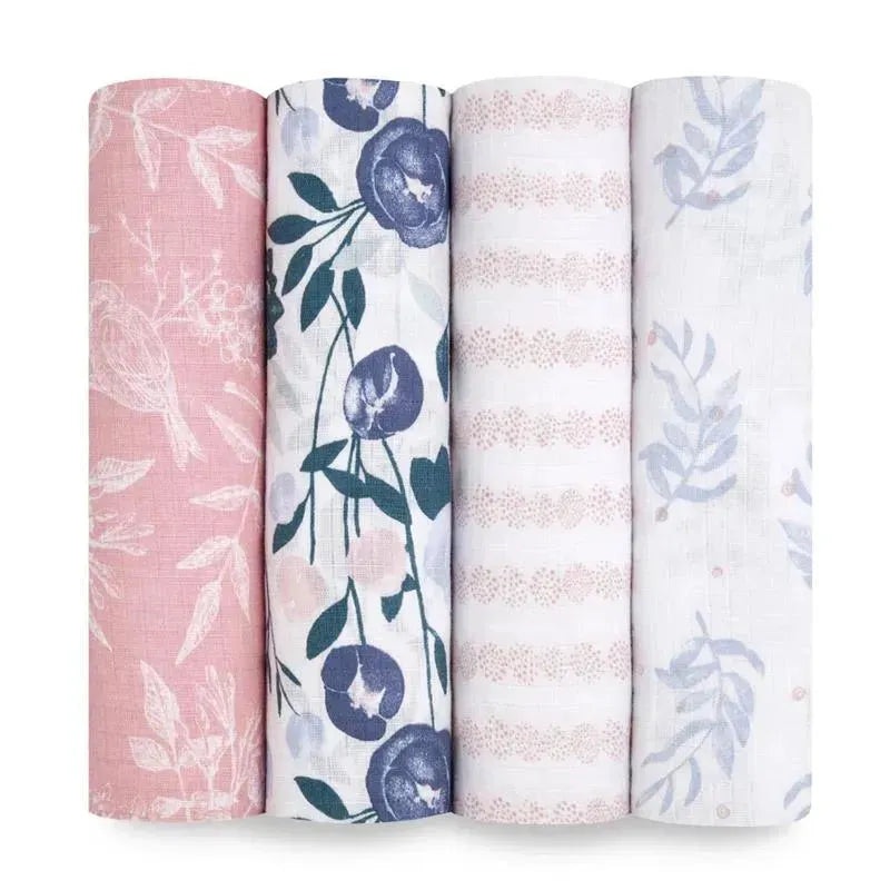 Aden + Anais – 4Pk Muslin Swaddles, Flowers Bloom