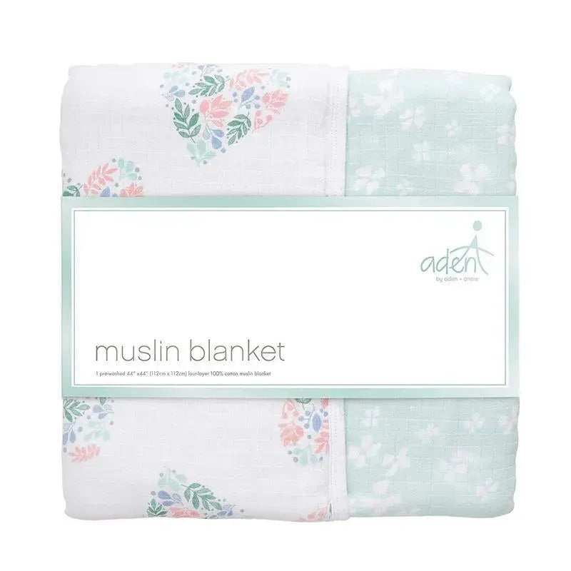 Aden by Aden – Muslin Blanket, Briar Rose Floral Heart