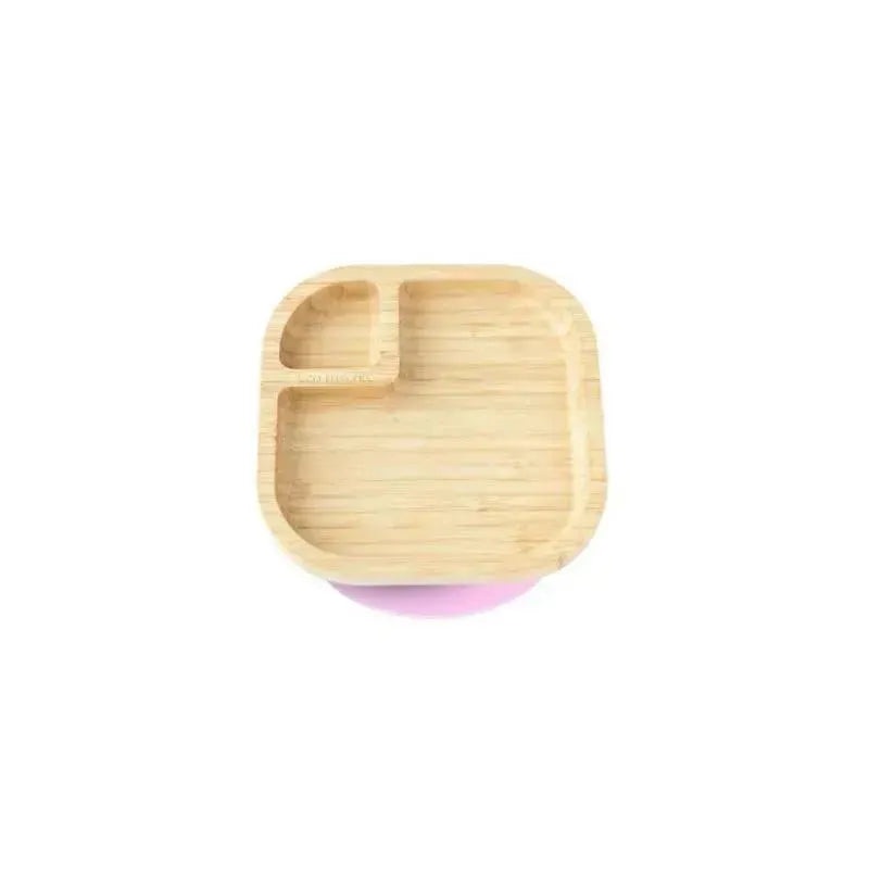 Eco Rascals Bamboo Suction Plate With Two Sections Classic, Pink
