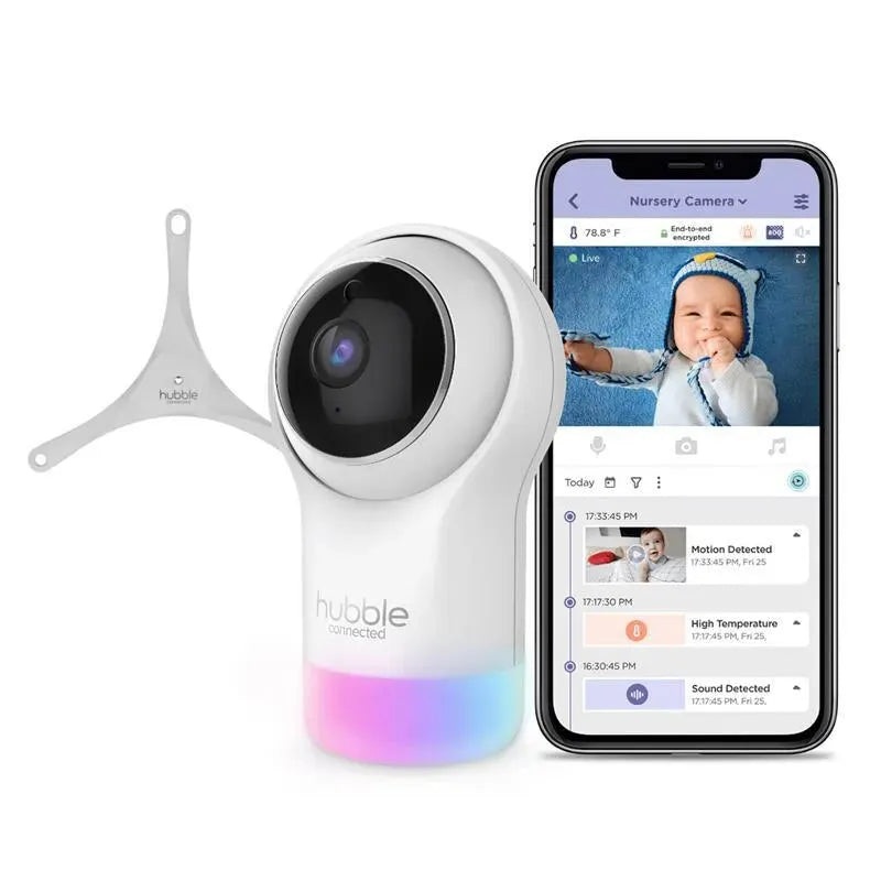 Hubble – Wi-Fi Nursery Pal Glow Deluxe Smart Hd Baby Monitor With Night Light & Flexible Mounting Grip