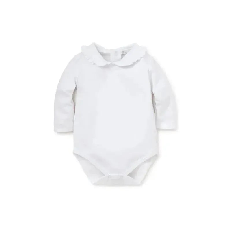 Kissy Kissy – Baby Girl Long Sleeve Bodysuit With Ruffle Collar, White