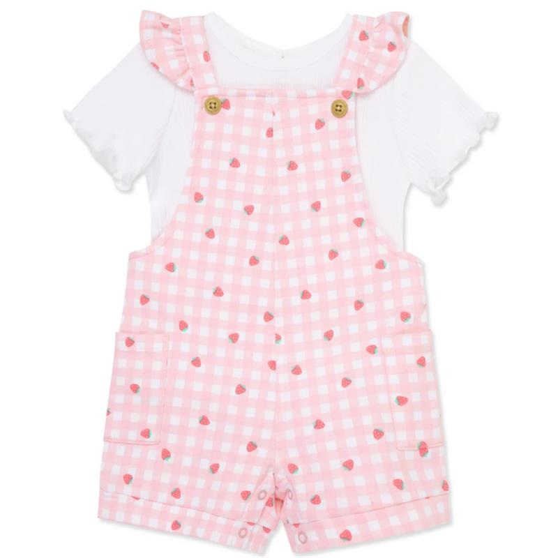 Little Me – Baby Girl Strawberry Knit Shortall Set Pink