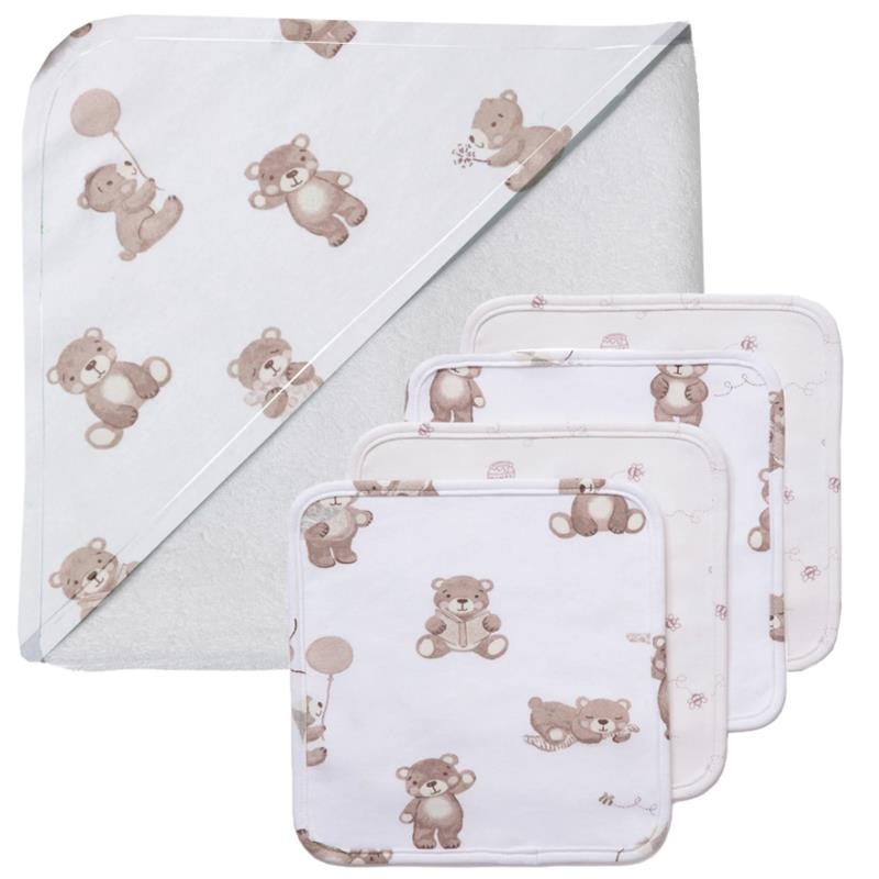 Living Textiles – 5Pk Cuddly Bear Bath Gift Set