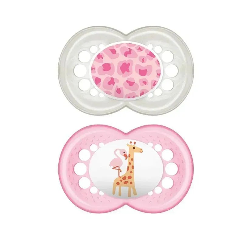 MAM Animals Orthodontic Pacifier, 2 Pack, Girl, 6+ Months