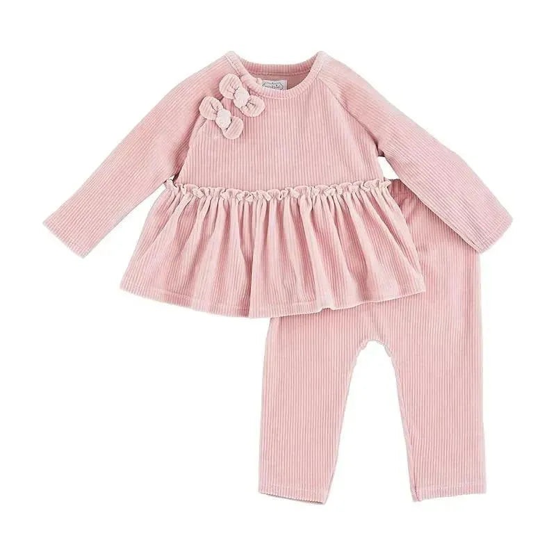 Mud Pie – Baby Pink Velour Pant Set