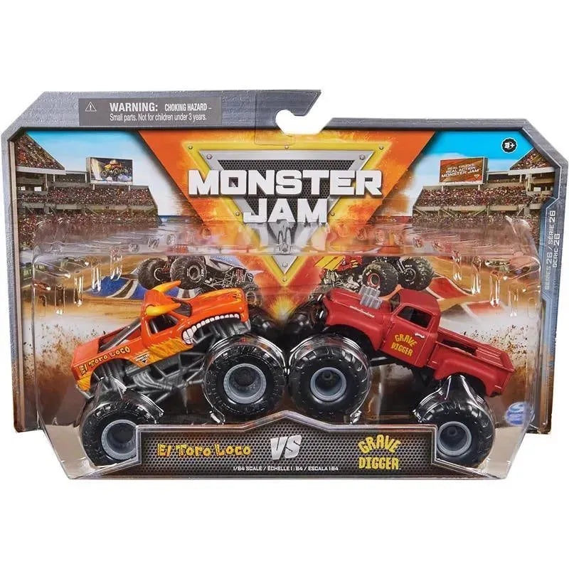 Spin Master – Monster Jam, Official El Toro Loco Vs. Grave Digger Die-Cast Monster Trucks, Ages 3+