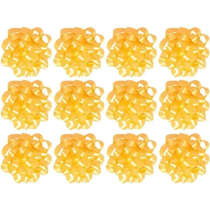 The Gift Wrap Company Yellow Large 4.5 Confetti Bow 12/Pk | Gift Bows for Presents