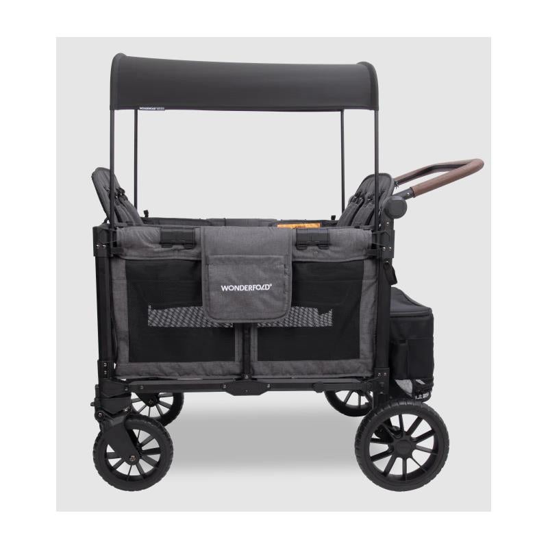 Wonderfold – W4 Luxe Pro Quad Stroller For 4 Kids, Charcoal Gray