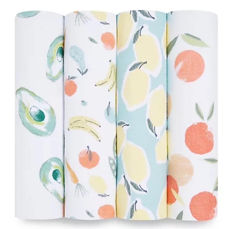 Aden + Anais – 4Pk Essentials Muslin Swaddle Blankets, Farm to Table