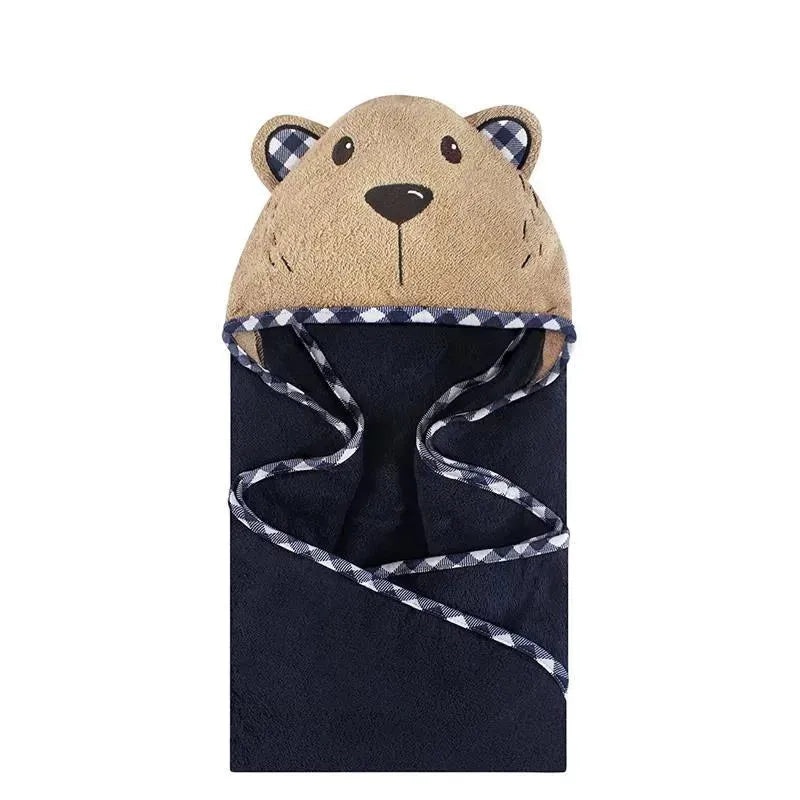 Baby Vision Animal Hooded Towel, Plaid Bear