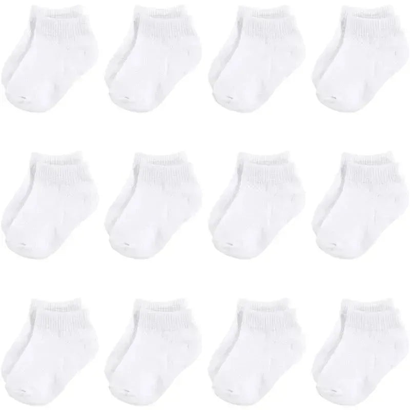 Baby Vision – Baby Girls’ Cotton Rich Newborn and Terry Socks, White No-show, 0-6M, 12Pk