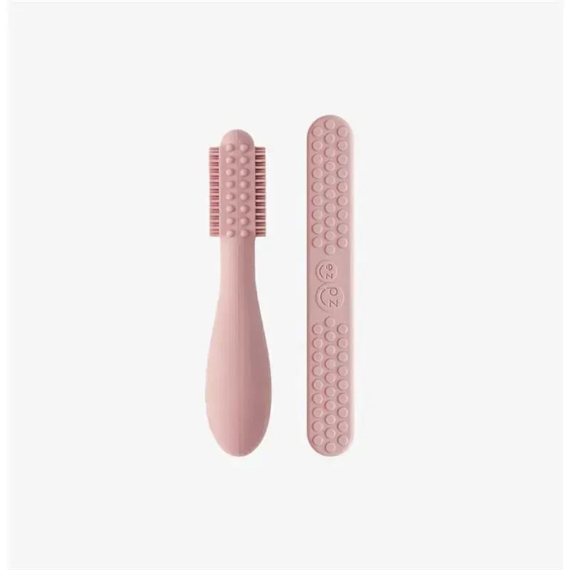Ezpz – Baby-Led Toothbrush + Sensory Tongue Depressor Dual Pack, Blush