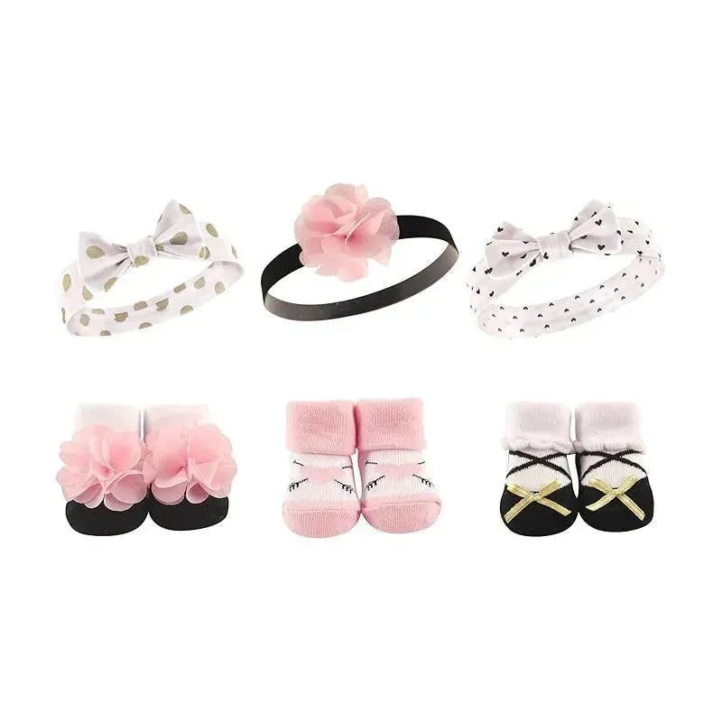 Hudson Baby – 6Pk Girl’s Headband & Sock Gift Set