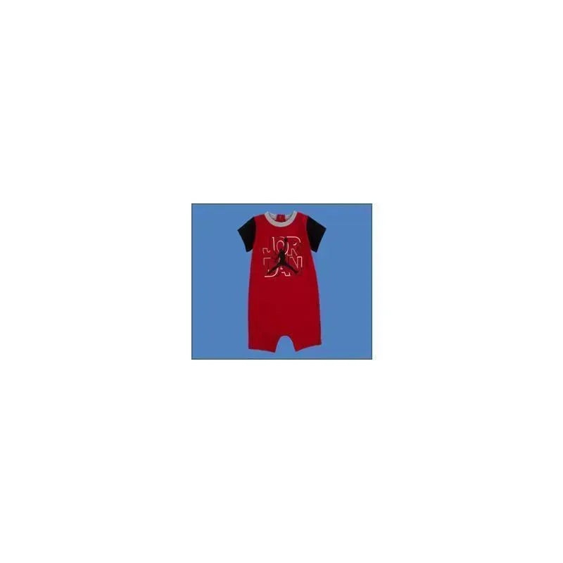 Jordan Baby Boy Jumpmen Romper, Red & Black with Lettering