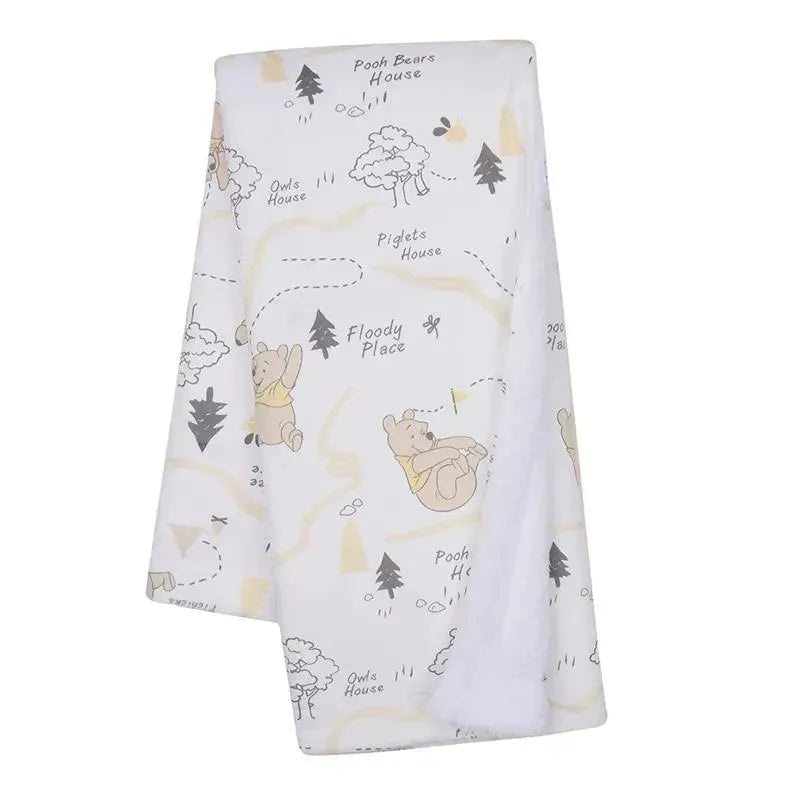 Lambs & Ivy Minky Sherpa Baby Blanket, Winnie and the Pooh
