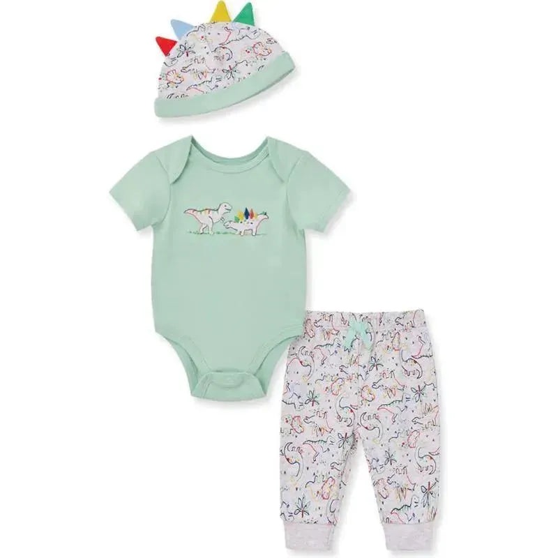 Little Me – Baby Boy Dinos Bodysuit & Pant, Grey