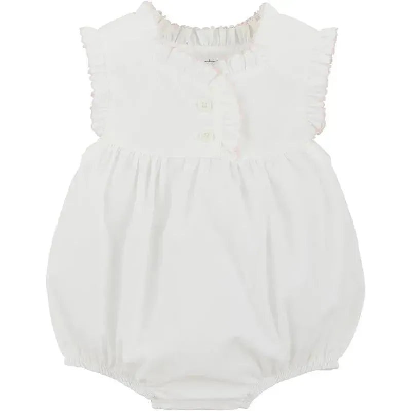 Mud Pie – Baby Girl White Ruffle Bubble