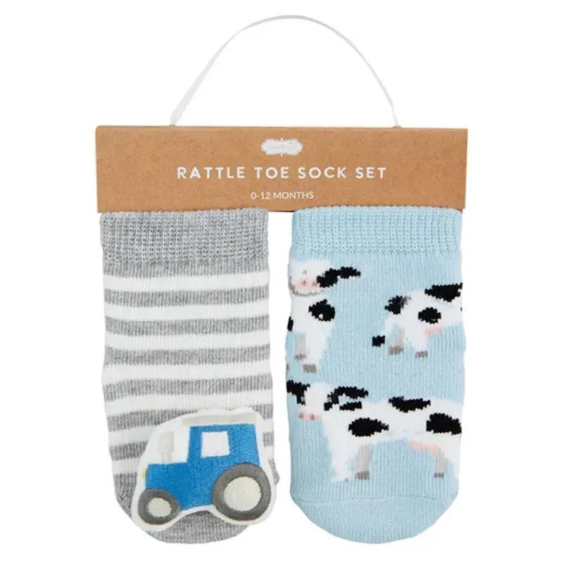 Mud Pie – Cow Rattle Toe Sock Set