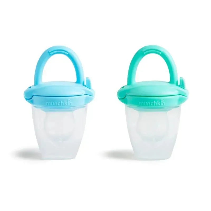 Munchkin – Silicone Baby Food Feeder for Solids and Purees, 2 Pack, Blue/Mint