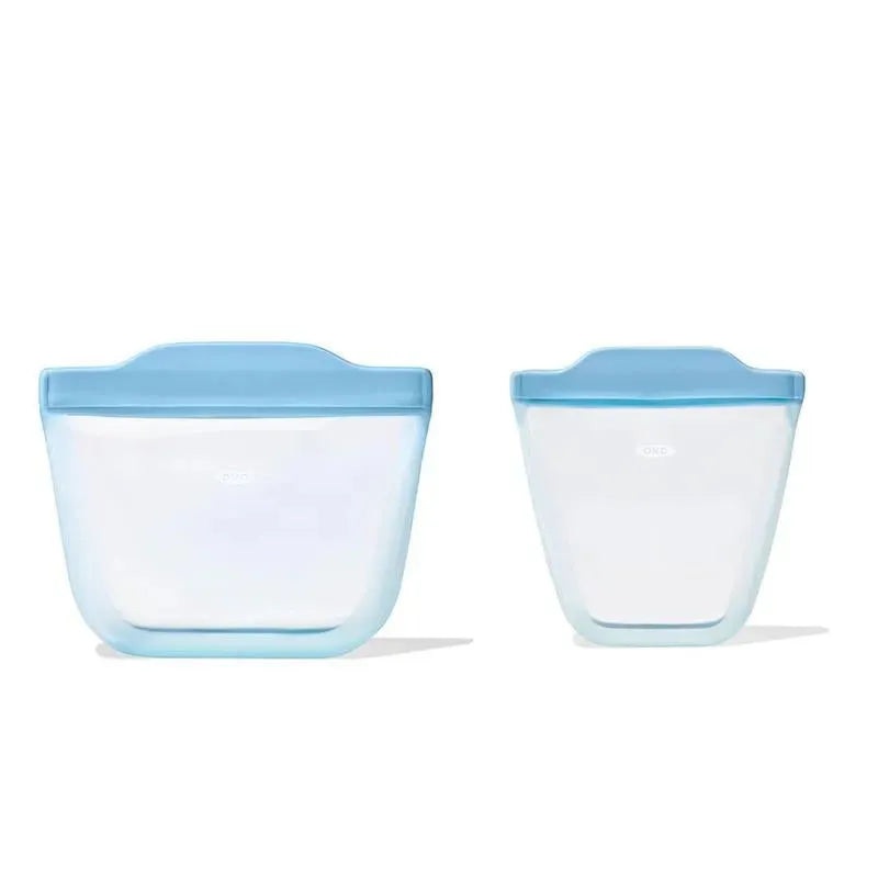 Oxo – Tot Silicone Reusable Bags – 2 Piece Cup And Snack Set, Dusk