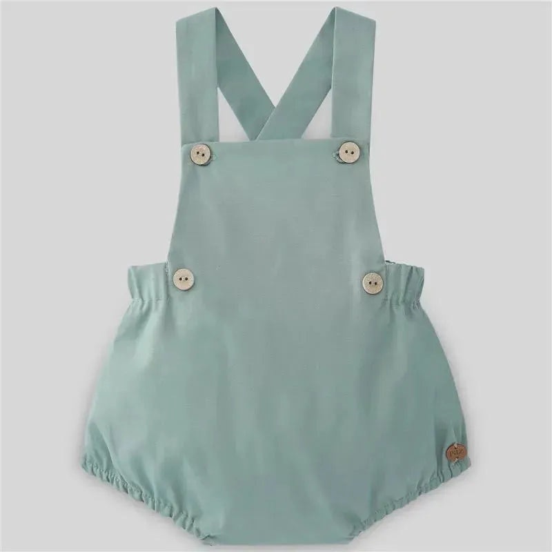 Paz Rodriguez – Baby Boy Woven Romper Prado, Green Lake