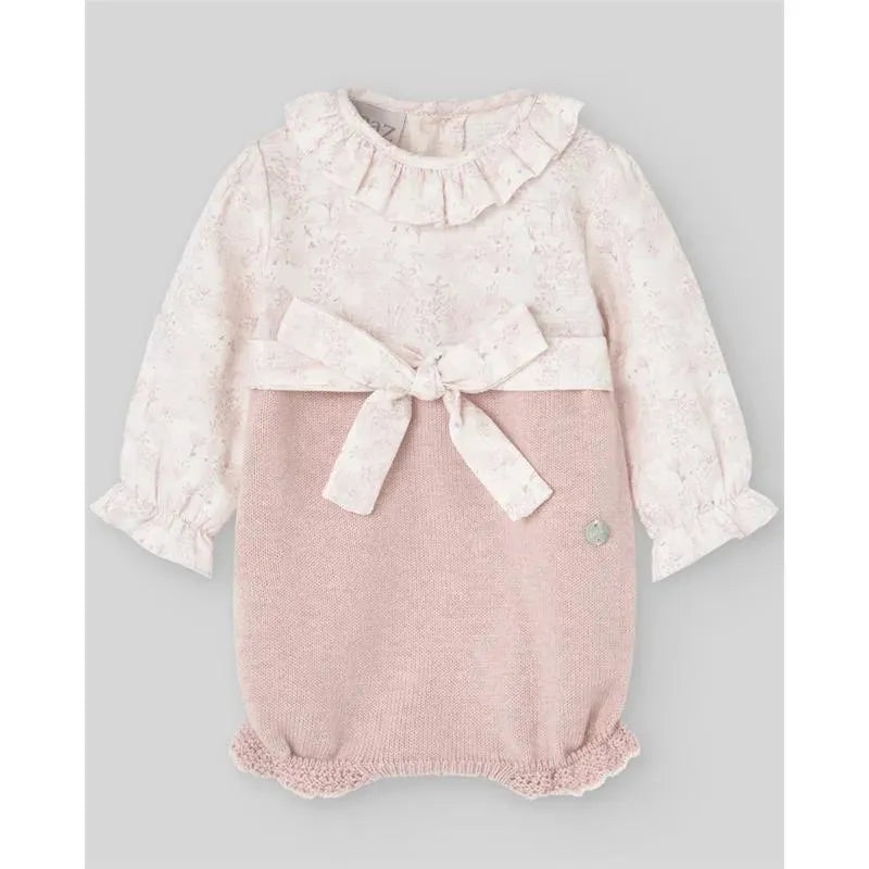 Paz Rodriguez – Baby Knit Newborn Romper Hadas, Powder Pink