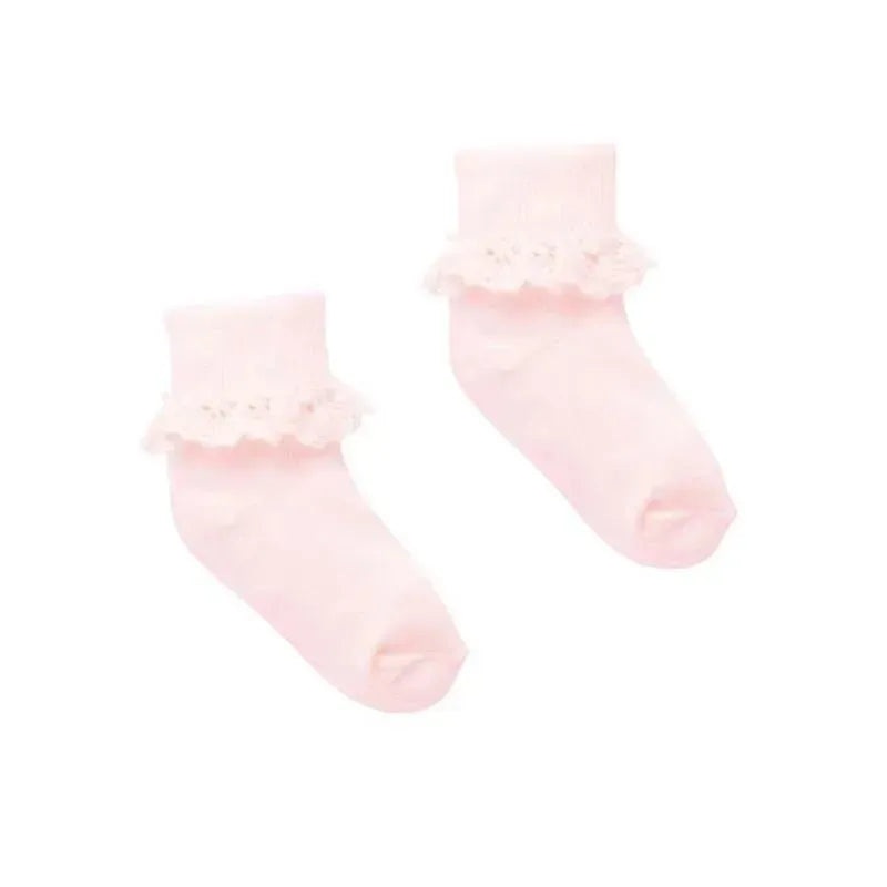 Pure Baby – Baby Girl Lace Sock, Pale Pink