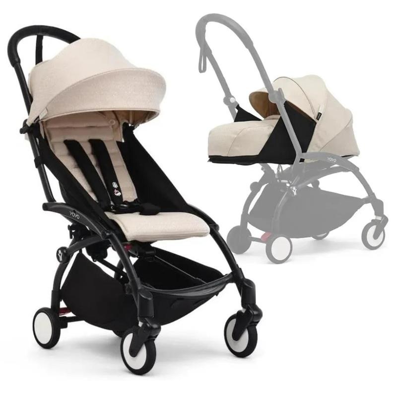 Stokke – Yoyo Stroller Bundle, Black Frame | Bonpoint 6+ Color Pack | Bonpoint Newborn Pack