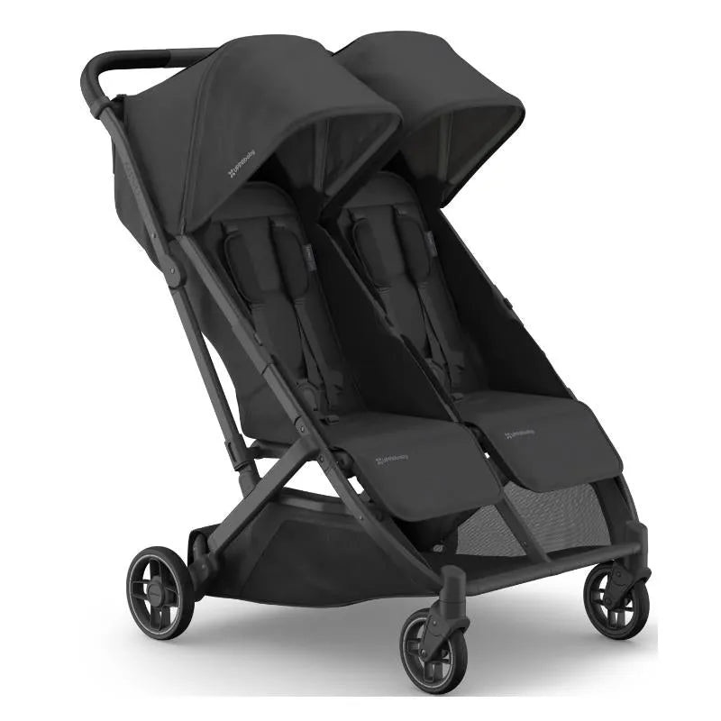Uppababy – Minu Duo Side By Side Compact Double Stroller, Jake (Charcoal/Carbon Frame/Black Leather)