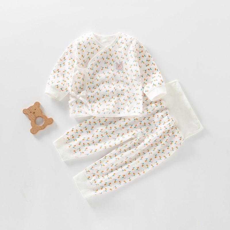 100% Cotton Long Sleeve Kimono Top & Pants Set – Bunny Floral Bunny Floral NB