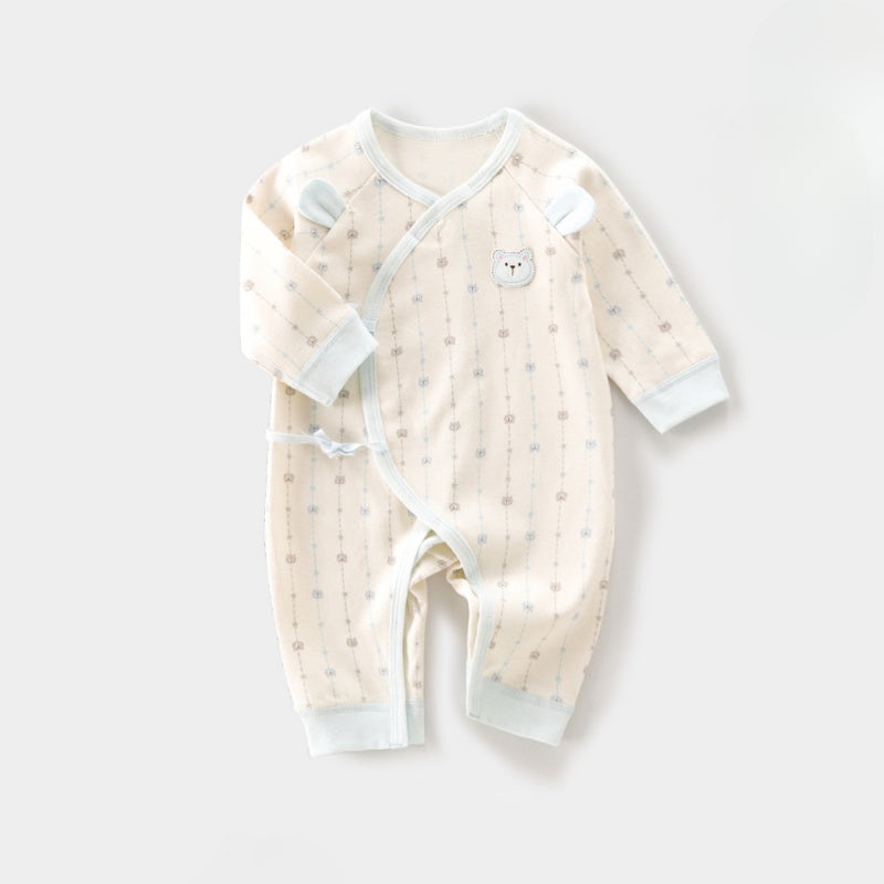 100% Cotton Long Sleeve Romper – Blue Bear Blue Bear NB