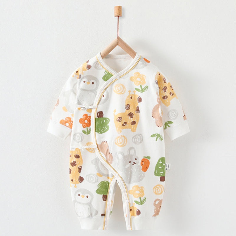 100% Cotton Long Sleeve Romper –  Zoo Zoo NB