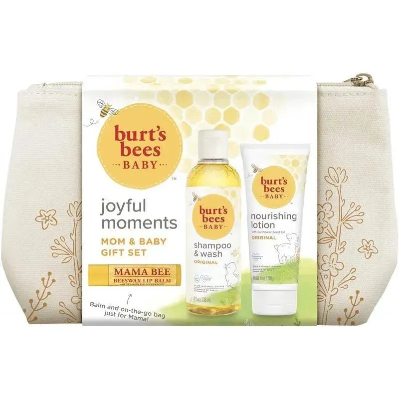 Burt’s Bees Baby Joyful Moments Gift Set, Baby Gift Set With Baby Shampoo Wash, Lotion and Lip Balm