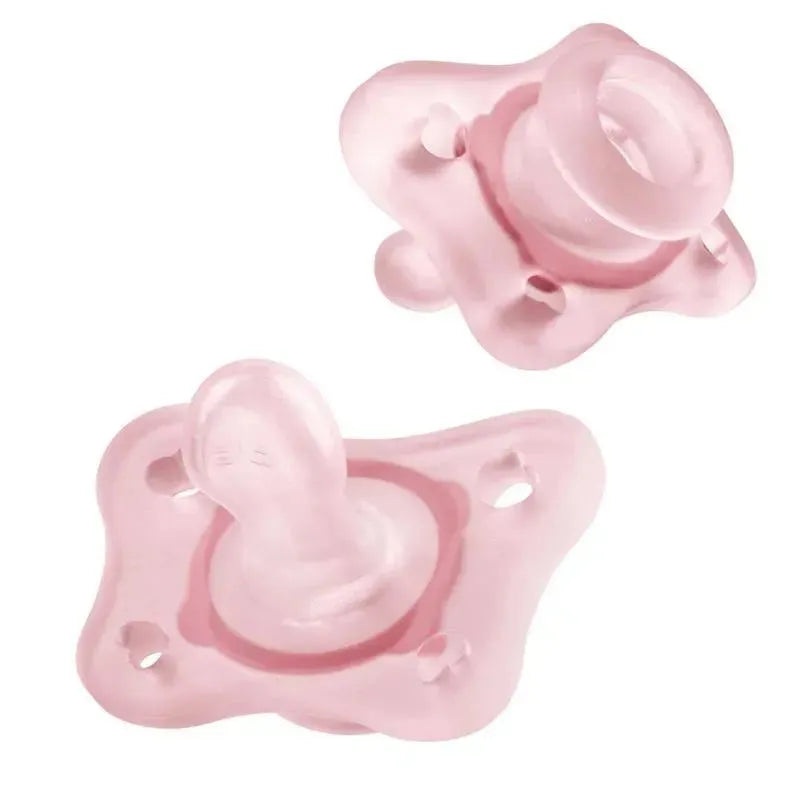 Chicco – 2 Pk Physioforma Silicone Mini Orthodontic Pacifier Pink, 0/2M