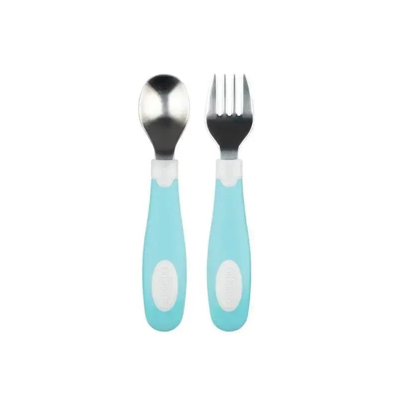 Dr. Brown – Soft Grip Spoon & Fork Set, Teal