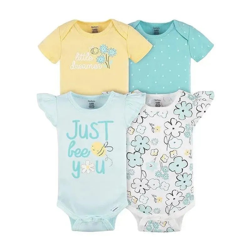 Gerber – 4Pk Baby Girl Short Sleeve Onesies