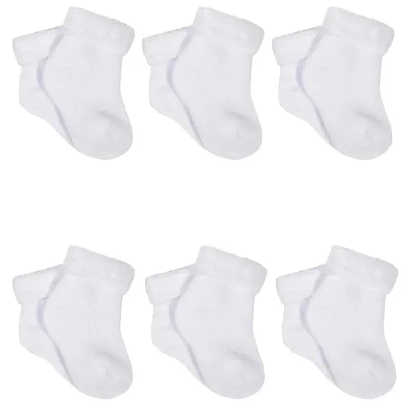 Gerber – 6Pk White Terry Wiggle Proof Socks