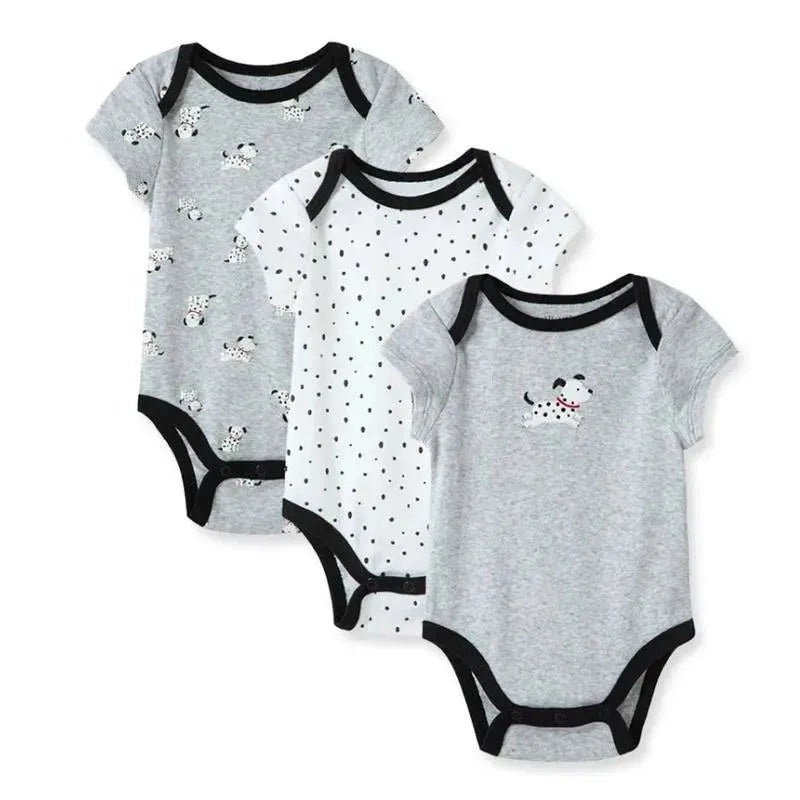 Little Me – Dalmatian 3Pk Bodysuits, Gray, 9M