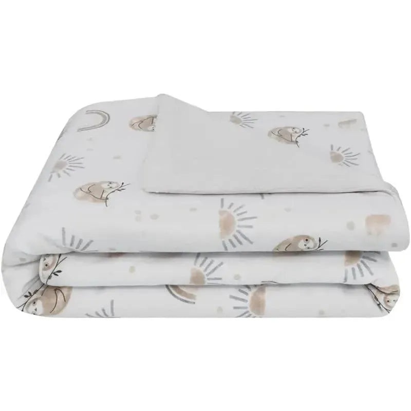 Living Textiles – Jersey Sherpa Blanket, Premium Cute Cozy Fabric, Rainbow Sloth