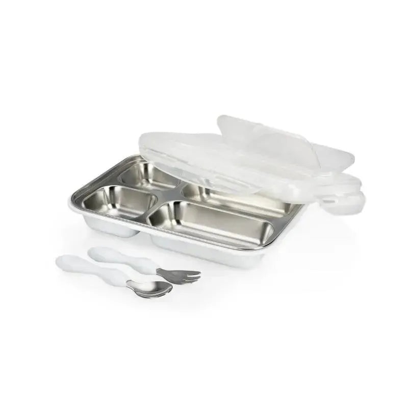 Nuby – Insulated Stainless Steel Travel Lunch Box, White