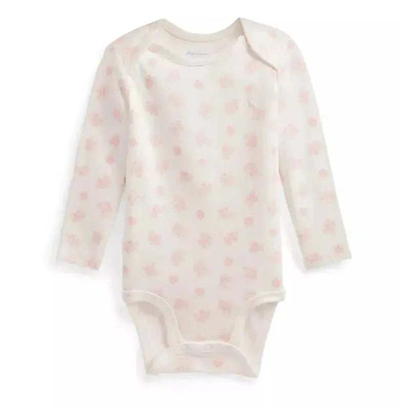 Polo Ralph Lauren Baby – Long-Sleeve Organic Cotton Interlock Knit Bodysuit, Pink