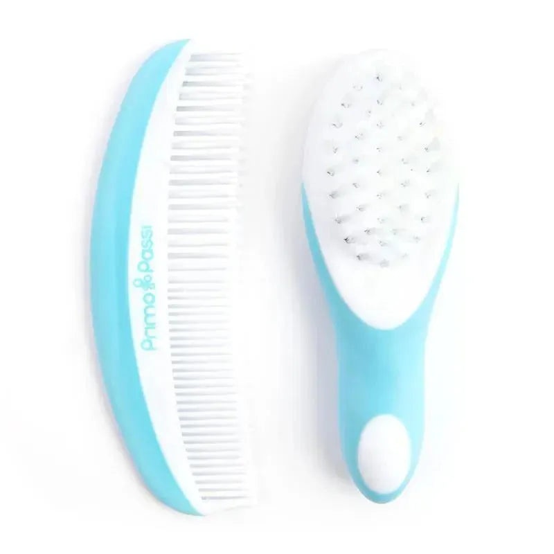 Primo Passi – Super Soft Blue Baby Comb & Brush Set