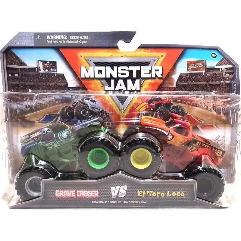 Spin Master – Monster Jam, Die-Cast Monster Trucks, 2 Pack Series 24, Grave Digger vs El Toro Loco, Ages 3+