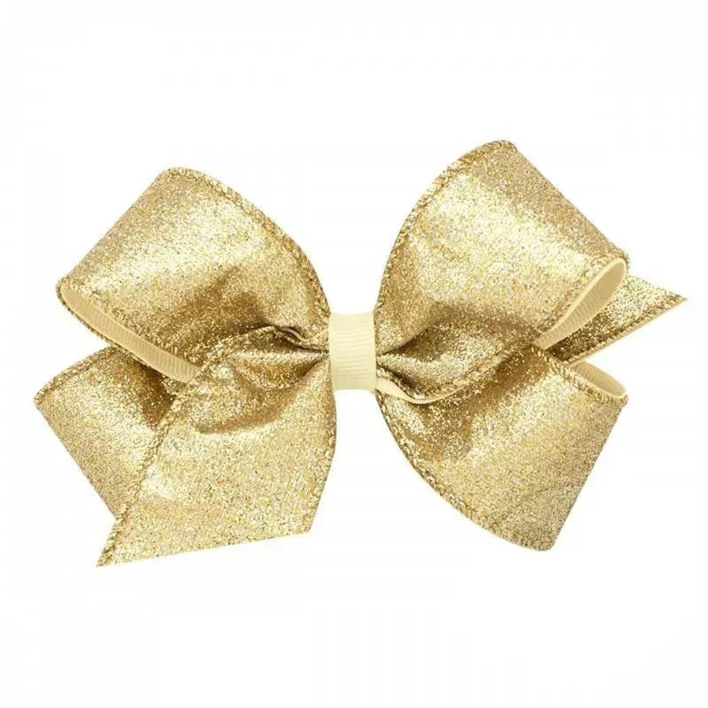 Wee Ones Medium Party Glitter Bow – Champagne