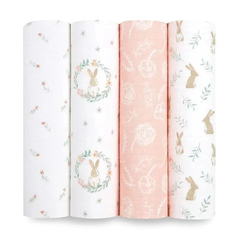 Aden + Anais – 4Pk Muslin Swaddles Blushing Bunnies